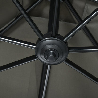 Sun Umbrella 245 x 245 cm Garden Umbrella Cantilever Umbrella with Crank Mechanism Rotatable Crank Umbrella Adjustable Roma Umbrella Gray