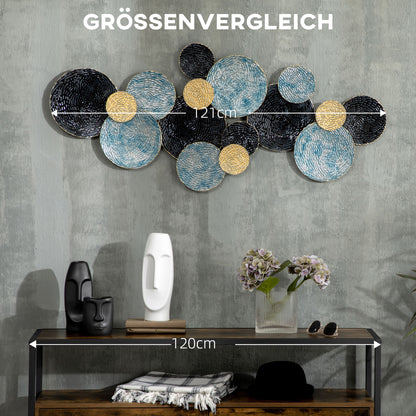 3D Wall Art Metal Wall Ornament Wall Decor Sculpture Living Room Art for Bedroom Dining Room Modern 121 x 53 cm