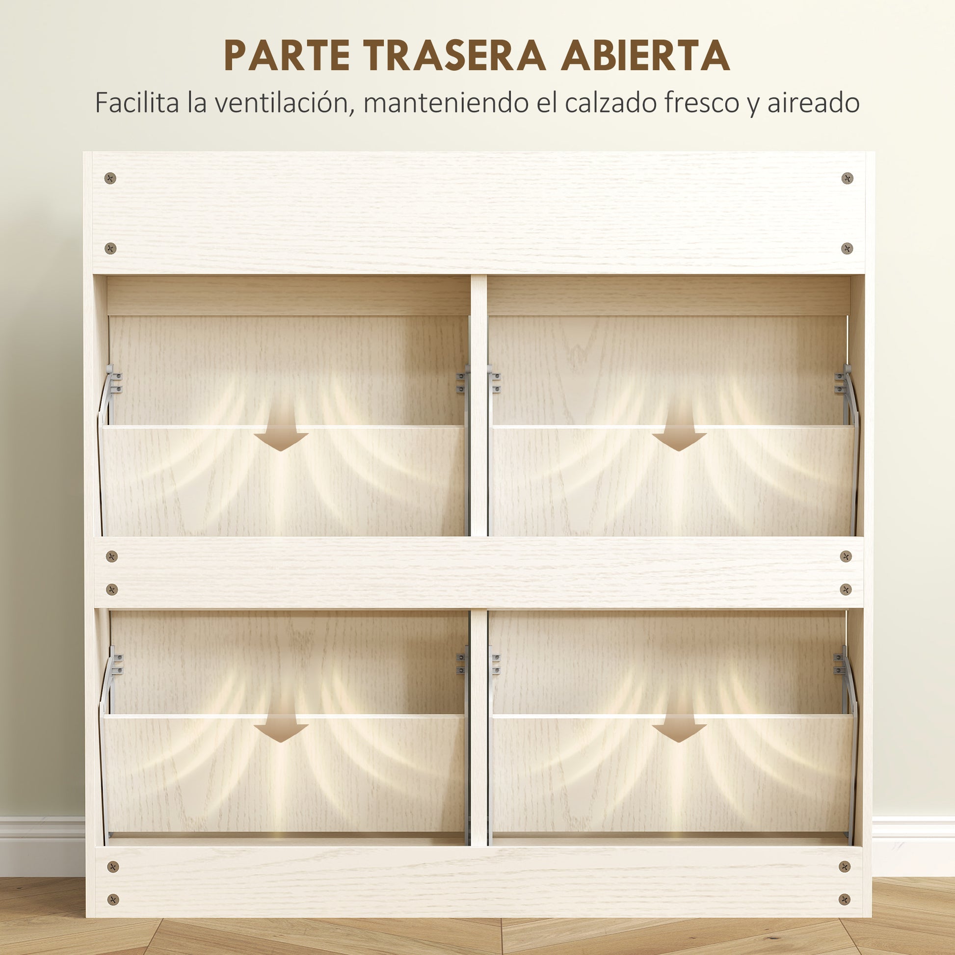 Narrow Shoe Cabinet with 4 Flip Doors Entryway Shoe Storage Cabinet with 2 Drawers for 8 Pairs of Shoes for Hallway Small Spaces 98x19.2x95.3 cm White