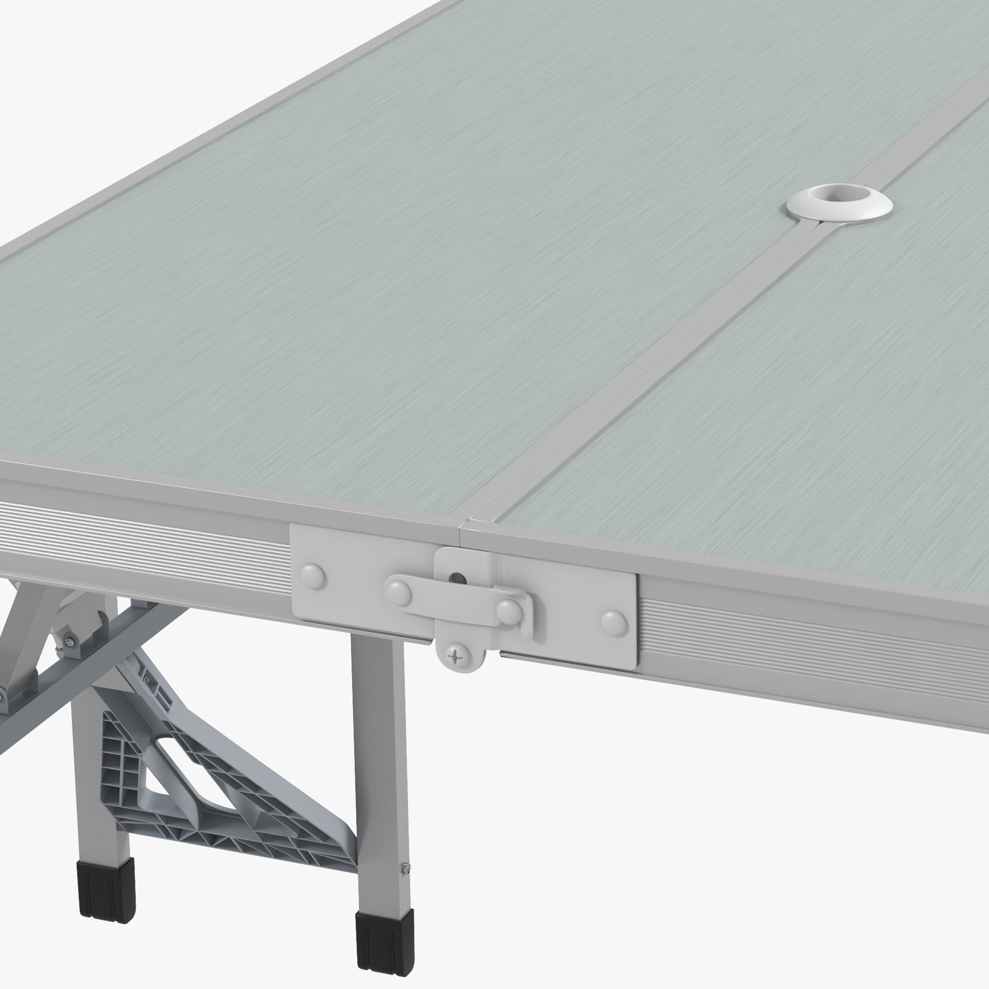 Camping Table Folding Table with 4 Chairs Foldable Garden Table Made of Aluminum Lightweight Multi-functional Table 4 Persons Side Table for Garden Patio Balcony 85.5 x 135cm Grey