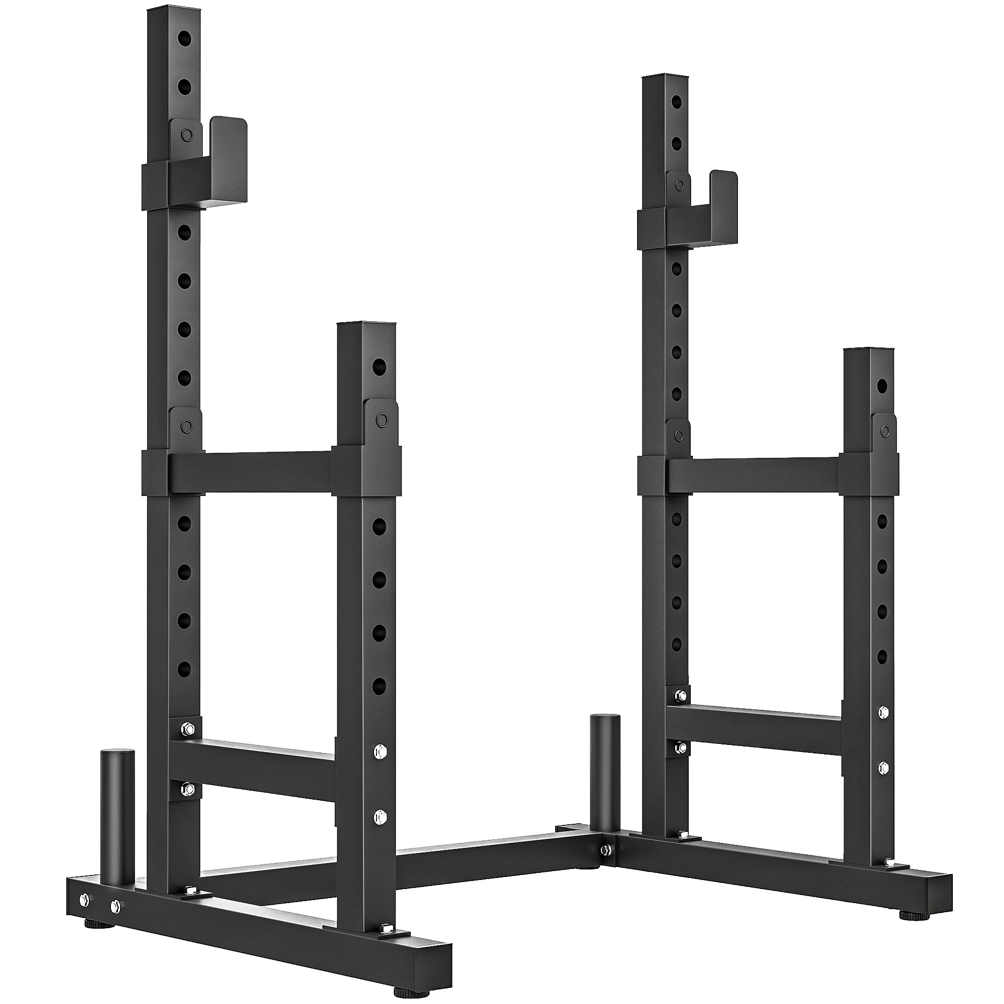 SPORTNOW 2-Tier Barbell Rack — Heavy-Duty Steel Squat Rack with Plate Storage, Up to 661 lb Capacity