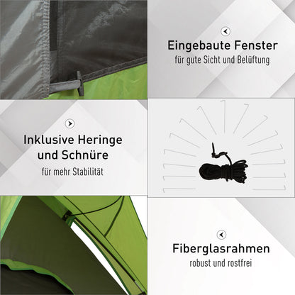 Car Tent, Camping Tent, Travel Tent, for 4-5 People, Fiberglass Polyester, Green, 300 x 300 x 230 cm