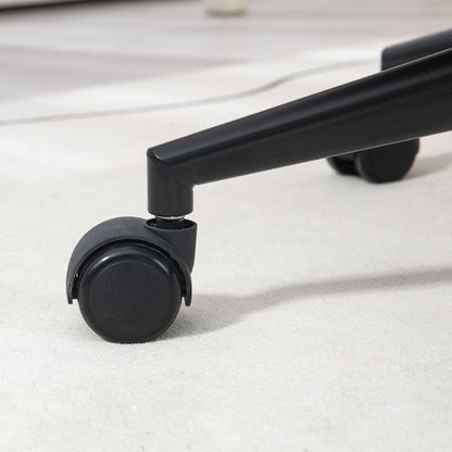 Office Chair Contemporary Design Padded Backrest Seat Height Adjustable 360° Swivel Black Base Grey Fabric Upholstery