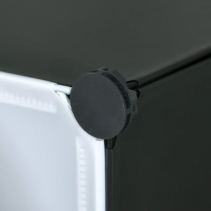 Plastic Shoe Rack Storage Shelf for 6 Pairs of Shoes Shoe Box for Hallway DIY Modular Shelving Shoe Storage Black+White 49 x 36.5 x 108 cm