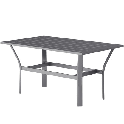 Side Table Metal Balcony Table with Slatted Design Weatherproof Coffee Table Garden Table Easy-Care Coffee Table Outdoor Table for Balcony Garden Terrace Porch 91.5 x 55 x 45 cm Dark Grey