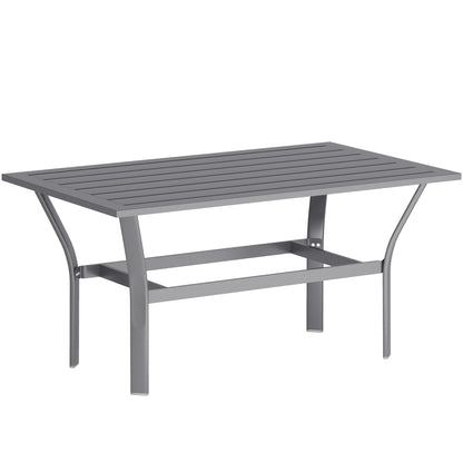 Side Table Metal Balcony Table with Slatted Design Weatherproof Coffee Table Garden Table Easy-Care Coffee Table Outdoor Table for Balcony Garden Terrace Porch 91.5 x 55 x 45 cm Dark Grey