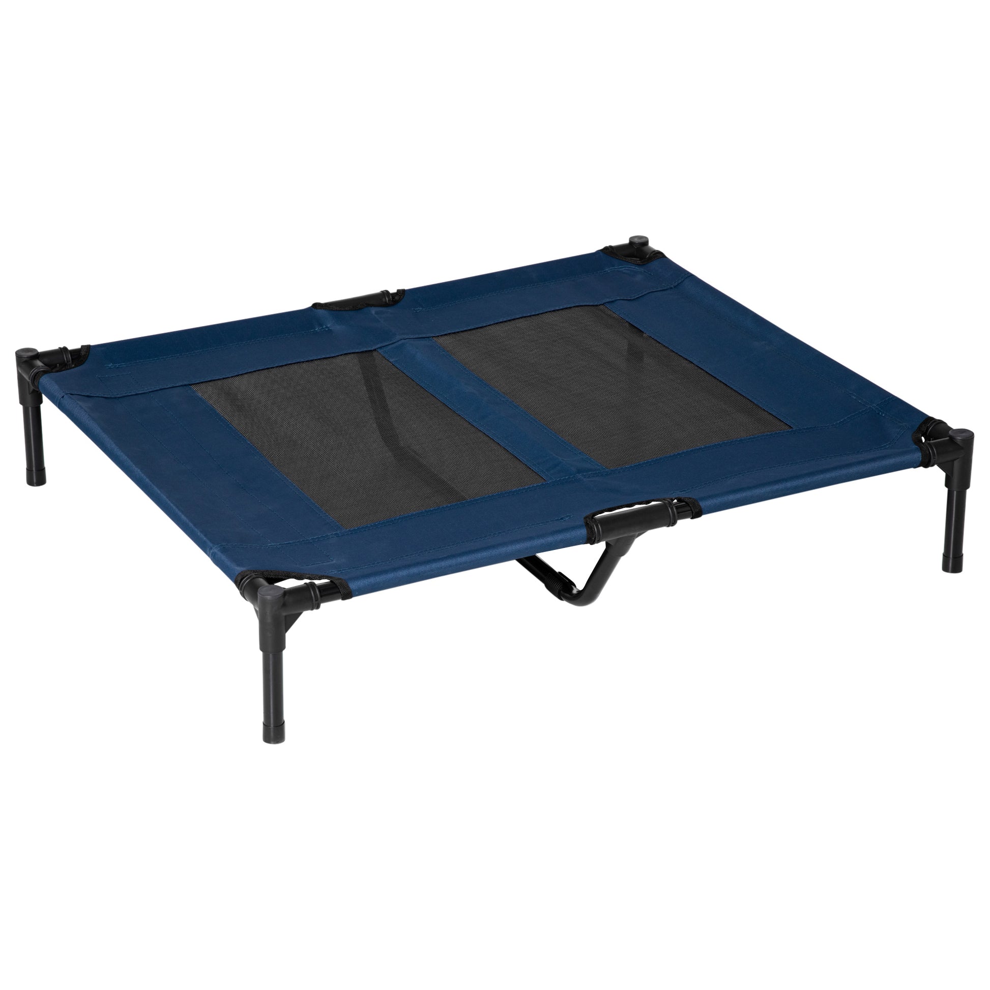 Dog Lounge Outdoor, Elevated Dog Bed for Large Dogs, Cooling Pet Lounge Cat Bed with Washable Mesh Metal Frame for Garden Camping, 92 x 76 x 18 cm, Blue
