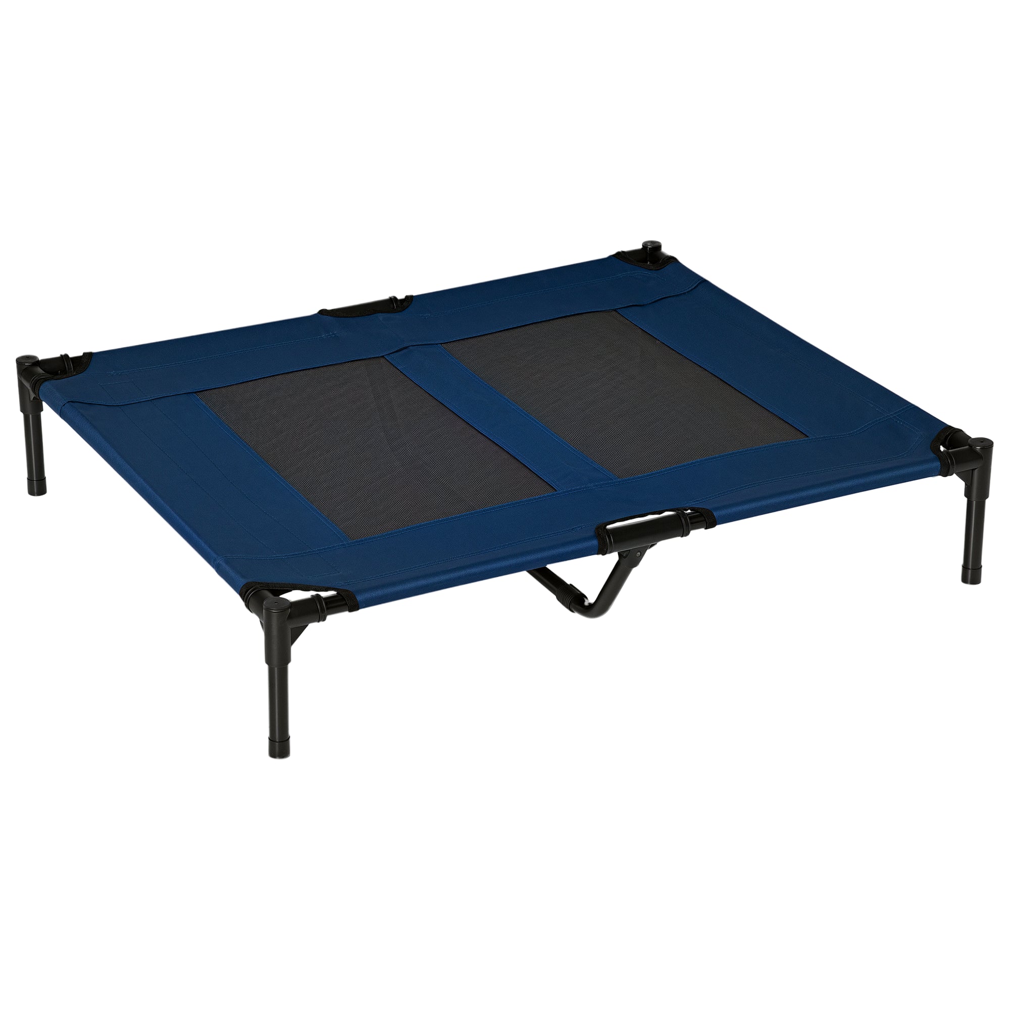 Dog Lounge Outdoor, Elevated Dog Bed for Large Dogs, Cooling Pet Lounge Cat Bed with Washable Mesh Metal Frame for Garden Camping, 92 x 76 x 18 cm, Blue