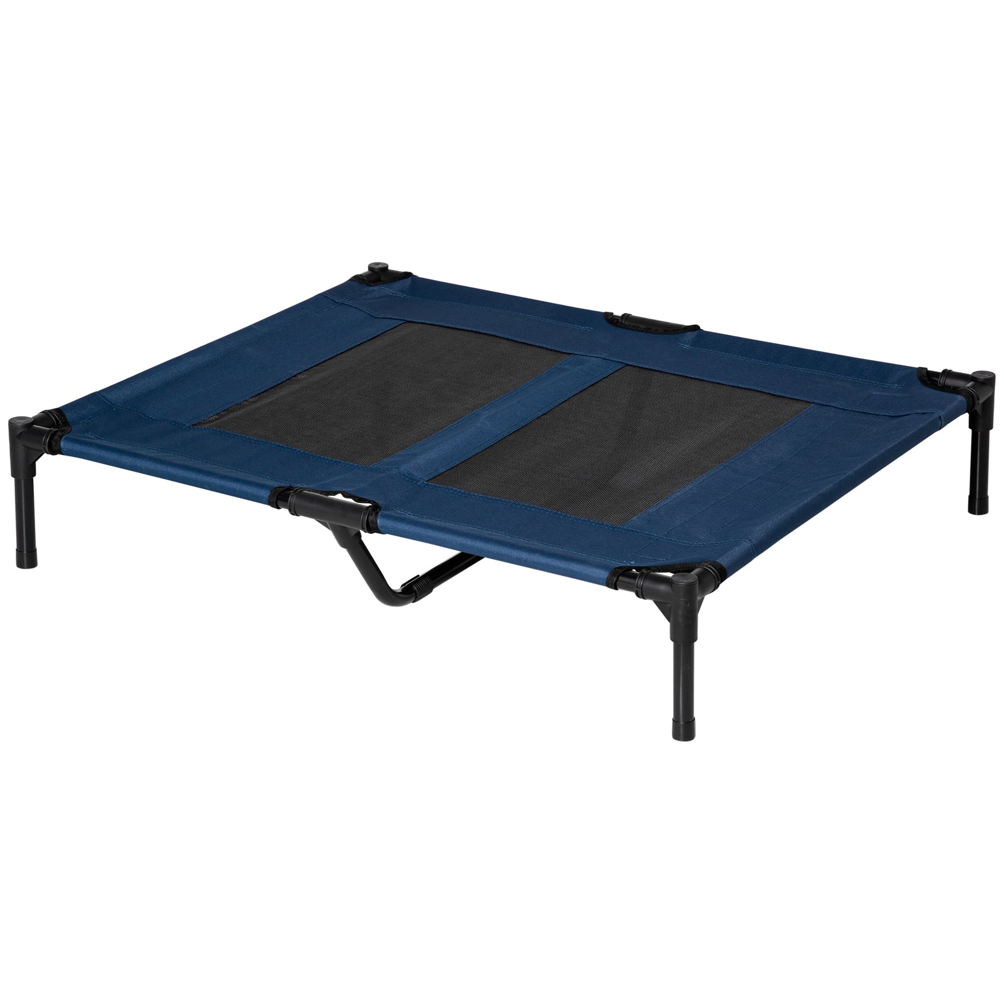 Dog Lounge Outdoor, Elevated Dog Bed for Large Dogs, Cooling Pet Lounge Cat Bed with Washable Mesh Metal Frame for Garden Camping, 92 x 76 x 18 cm, Blue