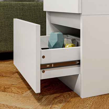 Bedside Table with 2 Drawers, Side Table, Nightstand with Storage, Bedside Cabinet for Bedroom, Living Room, approx. 40 x 32 x 56 cm, White