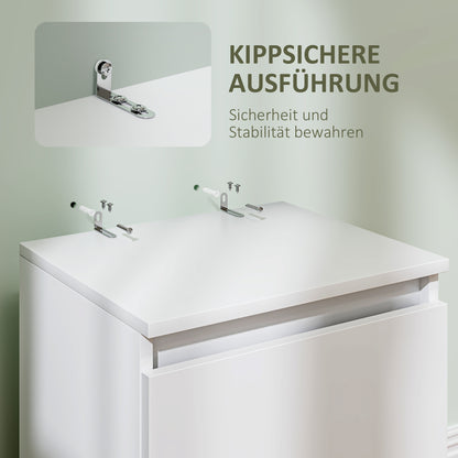 Bedside Table with 2 Drawers, Side Table, Nightstand with Storage, Bedside Cabinet for Bedroom, Living Room, approx. 40 x 32 x 56 cm, White