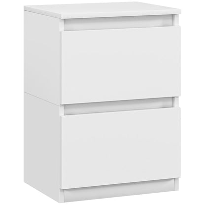 Bedside Table with 2 Drawers, Side Table, Nightstand with Storage, Bedside Cabinet for Bedroom, Living Room, approx. 40 x 32 x 56 cm, White