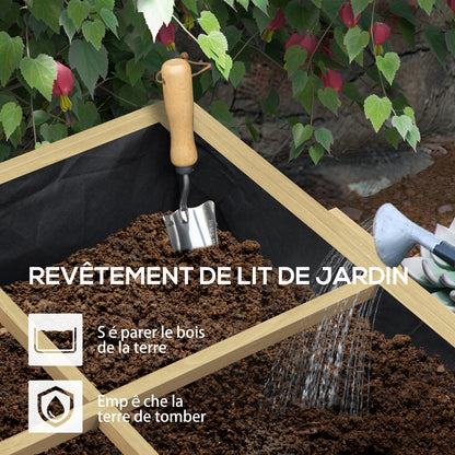 Rectangular Raised Planter with 12 Compartments - Raised Garden Bed with Foldable Side Shelves and Non-Woven Fabric Film 122L x 91.5W x 89H cm