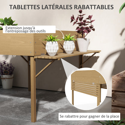 Rectangular Raised Planter with 12 Compartments - Raised Garden Bed with Foldable Side Shelves and Non-Woven Fabric Film 122L x 91.5W x 89H cm