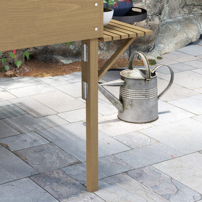 Rectangular Raised Planter with 12 Compartments - Raised Garden Bed with Foldable Side Shelves and Non-Woven Fabric Film 122L x 91.5W x 89H cm