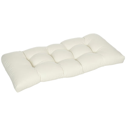 2-Seater Bench Cushion 43.3x18.9x3.1 inches Rectangular Cushion for Indoor and Outdoor Use Washable with 8 Stitches and Comfortable Seat for Chairs Sofas Cream