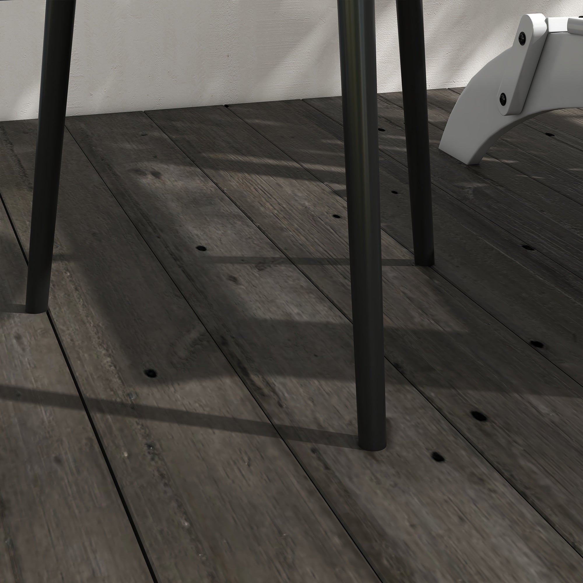 Side Table Garden, weatherproof outdoor table with raised edge, steel balcony table, round coffee table 20kg load capacity, Ø40x50H cm, coffee table for outdoor indoor balcony terrace Black
