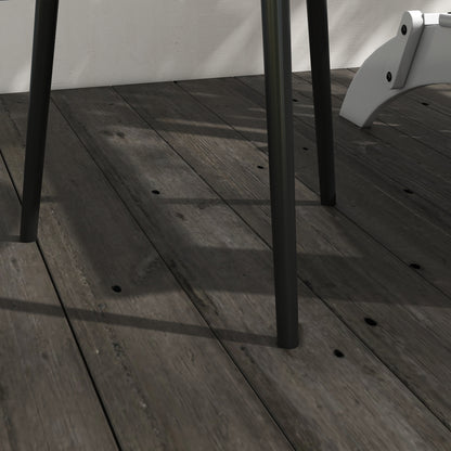 Side Table Garden, weatherproof outdoor table with raised edge, steel balcony table, round coffee table 20kg load capacity, Ø40x50H cm, coffee table for outdoor indoor balcony terrace Black