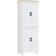 Kitchen Pantry Cabinet Kitchen Cabinet Auxiliary Furniture with Doors and Adjustable Shelves Anti-tip for Dining Room Living Room 60x30x171 cm White