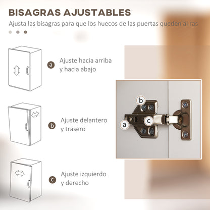 Kitchen Pantry Cabinet Kitchen Cabinet Auxiliary Furniture with Doors and Adjustable Shelves Anti-tip for Dining Room Living Room 60x30x171 cm White