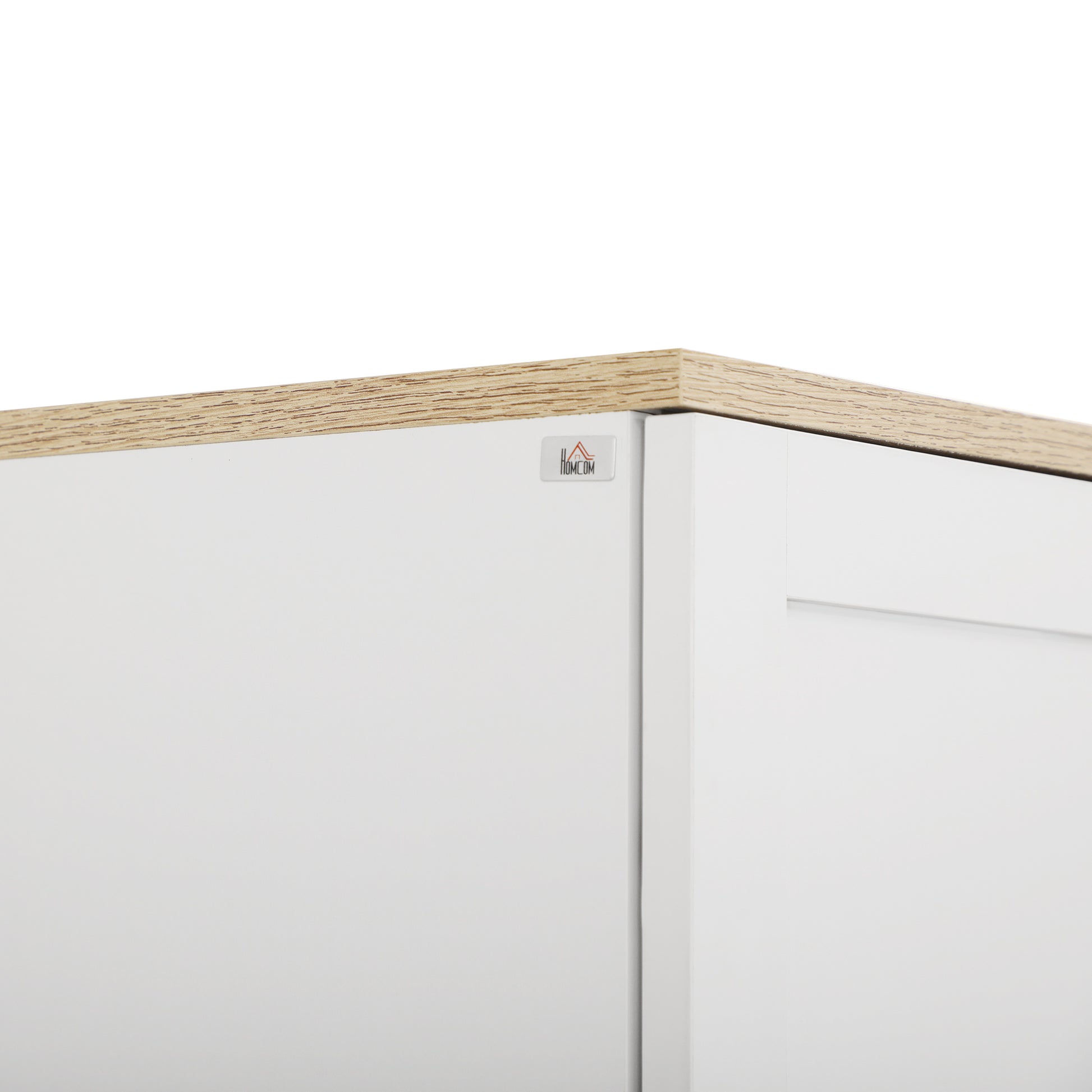 Kitchen Pantry Cabinet Kitchen Cabinet Auxiliary Furniture with Doors and Adjustable Shelves Anti-tip for Dining Room Living Room 60x30x171 cm White