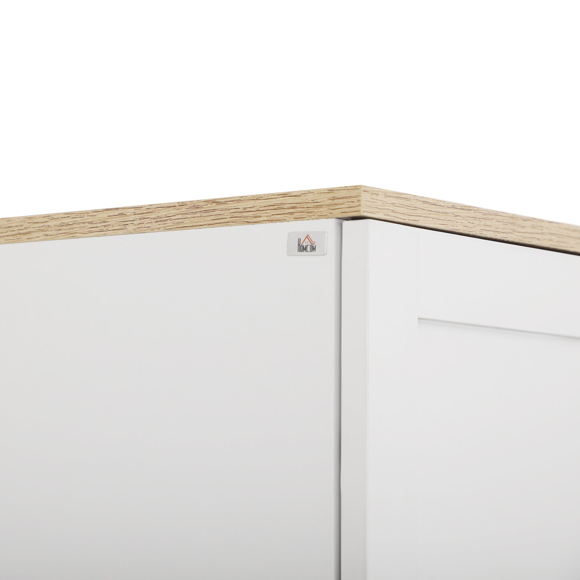 Kitchen Pantry Cabinet Kitchen Cabinet Auxiliary Furniture with Doors and Adjustable Shelves Anti-tip for Dining Room Living Room 60x30x171 cm White