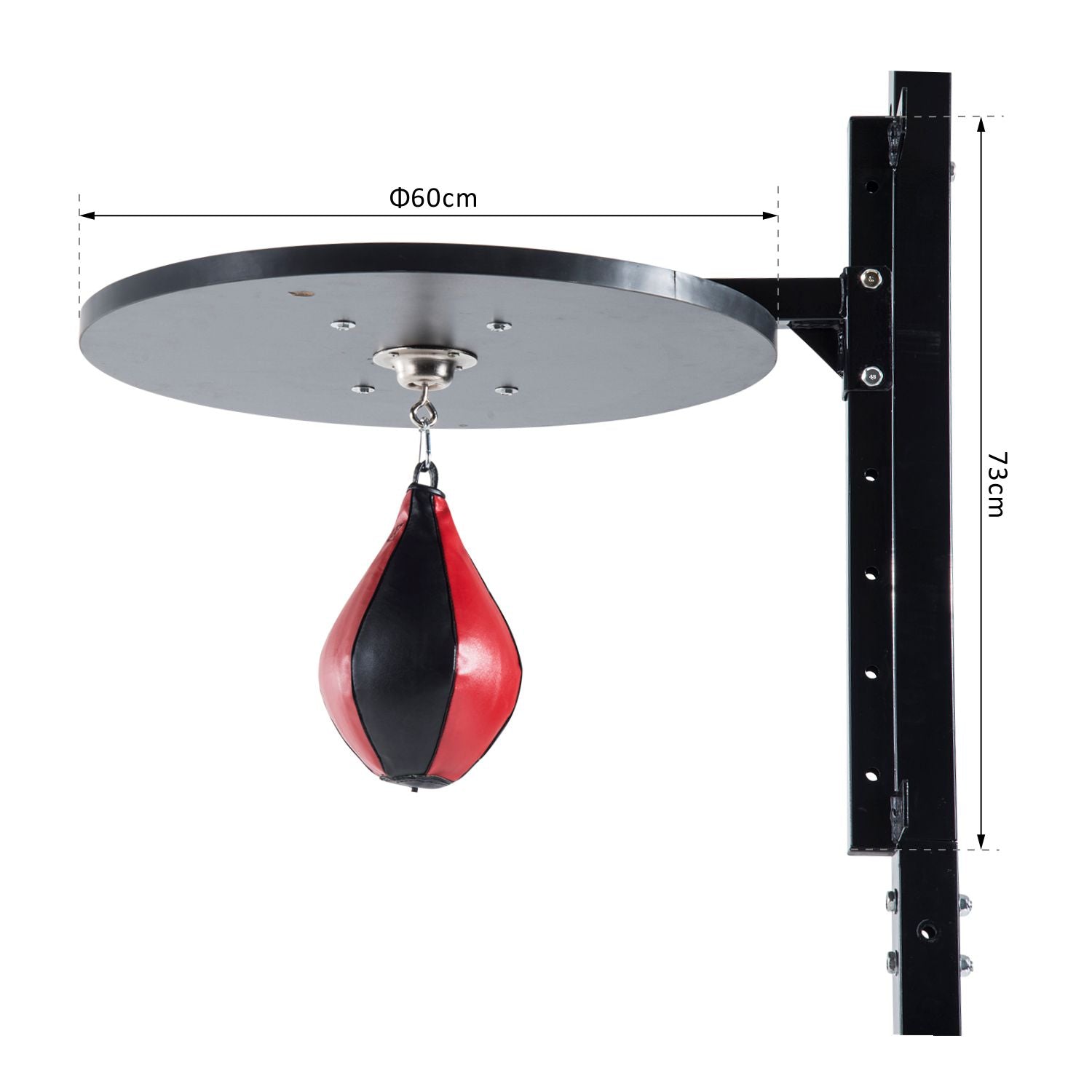 Boxing Platform with Speedball Φ21 cm, Punching Ball for Boxing Martial Arts Training, Wood and Steel