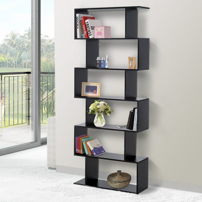 Modern Bookshelf with 6 Shelves for Dining Room Living Room Study 80x23x192 cm Black