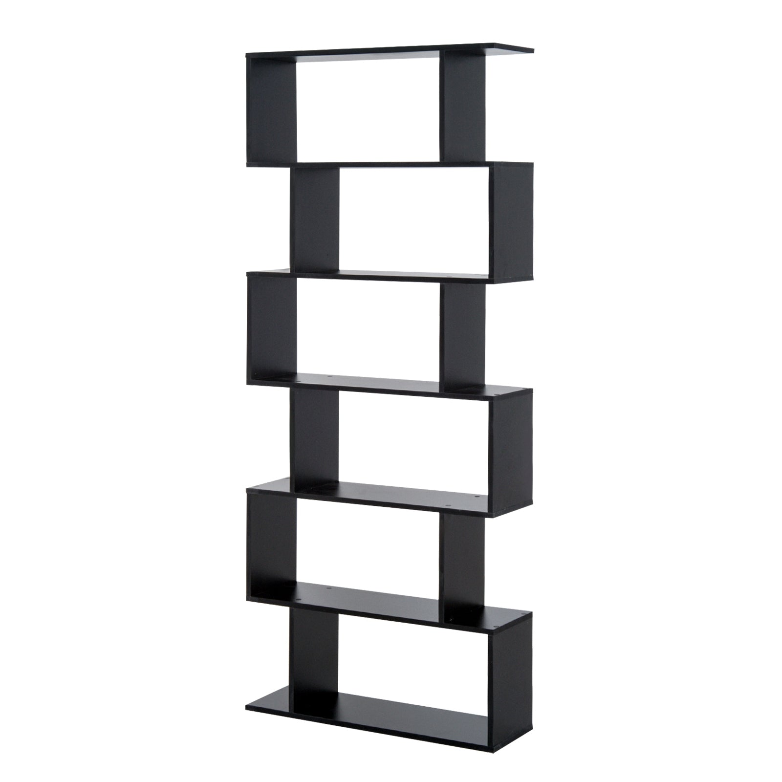 Modern Bookshelf with 6 Shelves for Dining Room Living Room Study 80x23x192 cm Black