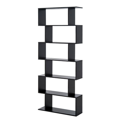 Modern Bookshelf with 6 Shelves for Dining Room Living Room Study 80x23x192 cm Black