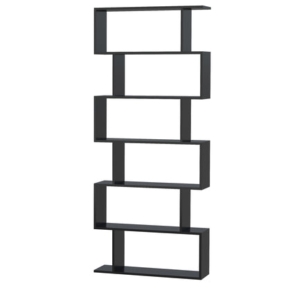 Modern Bookshelf with 6 Shelves for Dining Room Living Room Study 80x23x192 cm Black