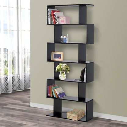 Modern Bookshelf with 6 Shelves for Dining Room Living Room Study 80x23x192 cm Black