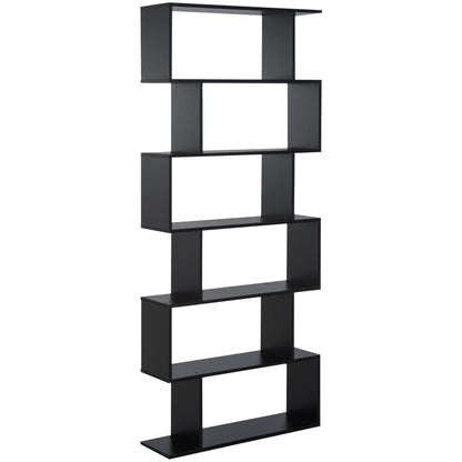 Modern Bookshelf with 6 Shelves for Dining Room Living Room Study 80x23x192 cm Black