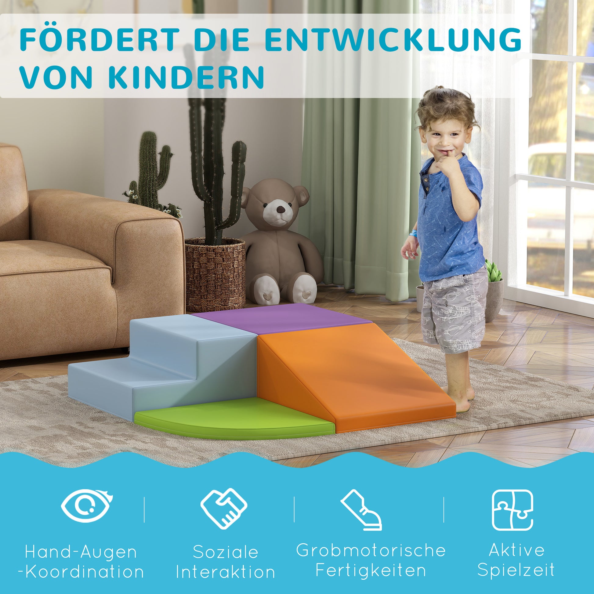 4 Piece Foam Building Blocks Children Soft Building Blocks Climbing Building Blocks Soft Giant Building Blocks Building Toys Large Building Blocks Foam Blocks Play Blocks for Baby & Toddlers Multicolor