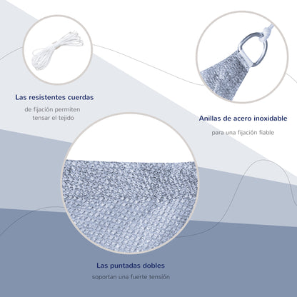 Rectangular Sun Shade Sail Awning 4x3 m UV Protection Terrace Awning with Carry Bag Stainless Steel Ring and Ropes for Garden Patio Gray