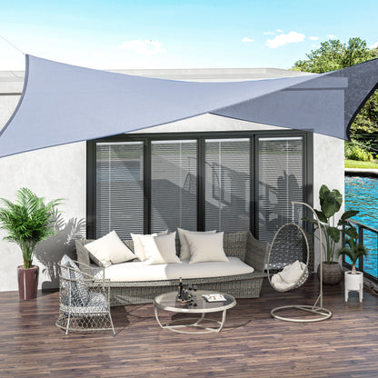 Rectangular Sun Shade Sail Awning 4x3 m UV Protection Terrace Awning with Carry Bag Stainless Steel Ring and Ropes for Garden Patio Gray