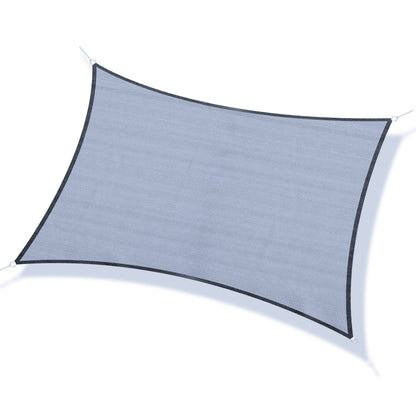 Rectangular Sun Shade Sail Awning 4x3 m UV Protection Terrace Awning with Carry Bag Stainless Steel Ring and Ropes for Garden Patio Gray