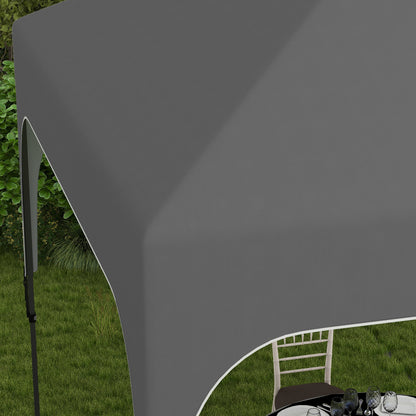 Garden Gazebo 2.5 x 2.5 m foldable pop-up barnum adjustable height on 4 levels Oxford fabric anti UV50+ steel frame carry bag included grey