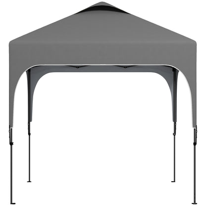 Garden Gazebo 2.5 x 2.5 m foldable pop-up barnum adjustable height on 4 levels Oxford fabric anti UV50+ steel frame carry bag included grey