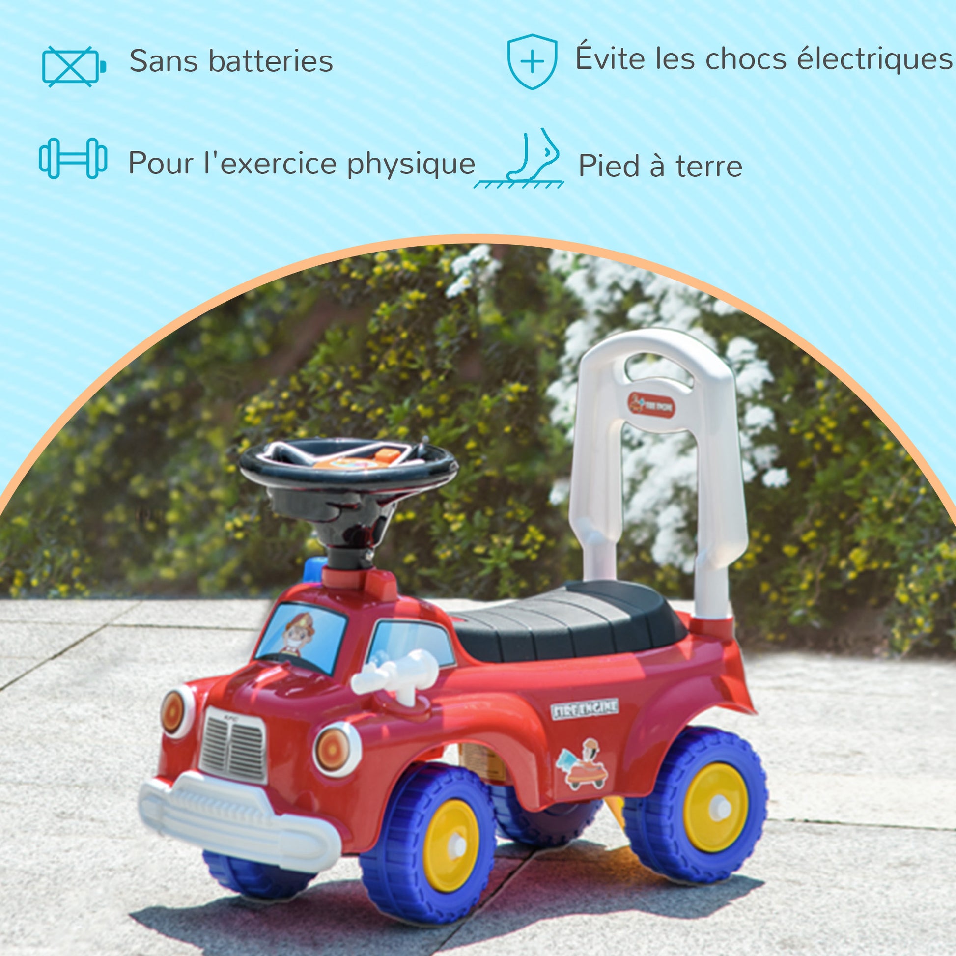 Push Car Walker Children's Fire Truck Push Toy 18-36 Months Storage Compartment Lights Music Red