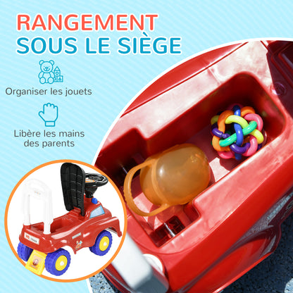 Push Car Walker Children's Fire Truck Push Toy 18-36 Months Storage Compartment Lights Music Red