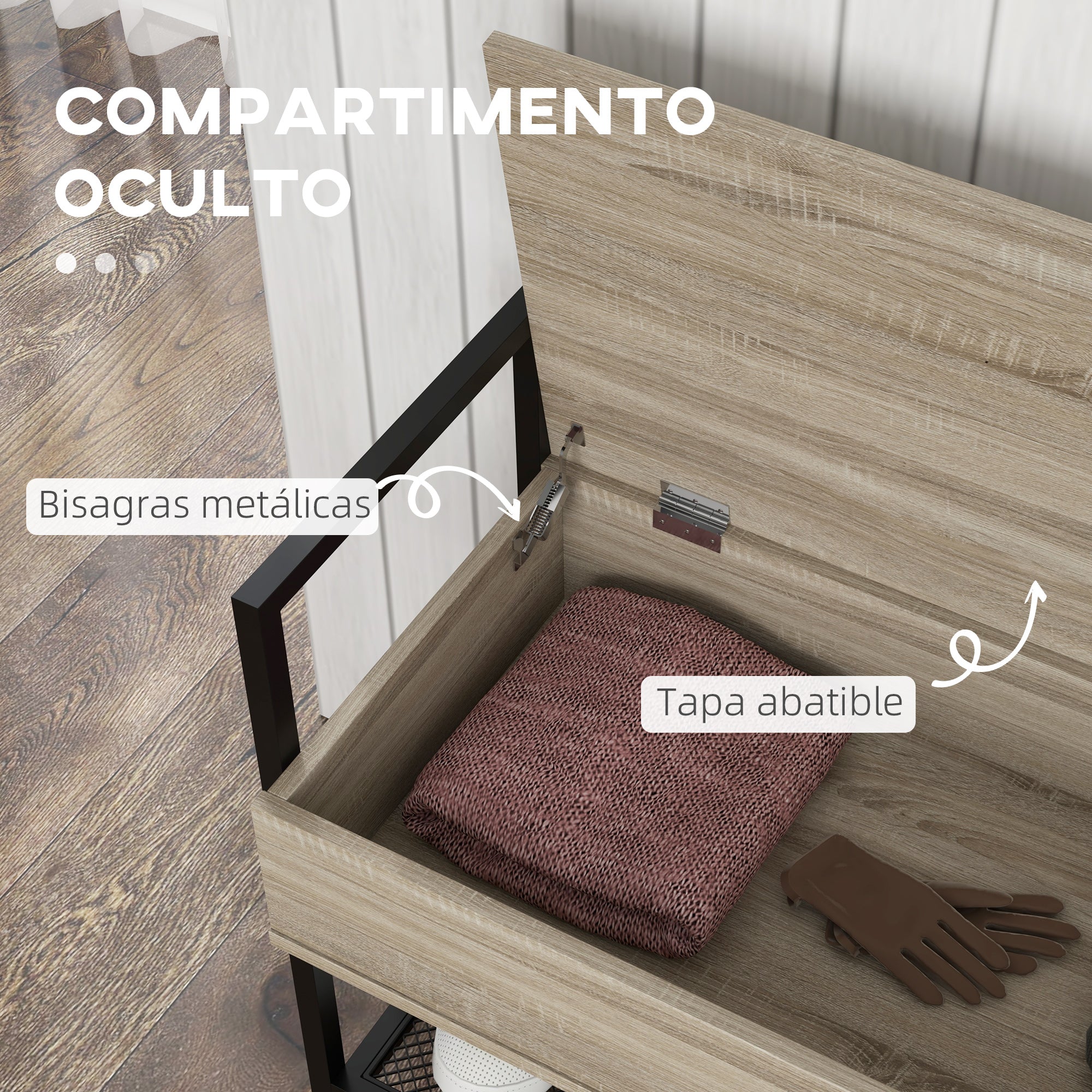 Shoe Bench with Flip Top Shoe Cabinet Bench with Hidden Compartment and Lower Grid Shelf for 4 Pairs of Shoes for Hallway Living Room 84x39.5x61 cm Oak