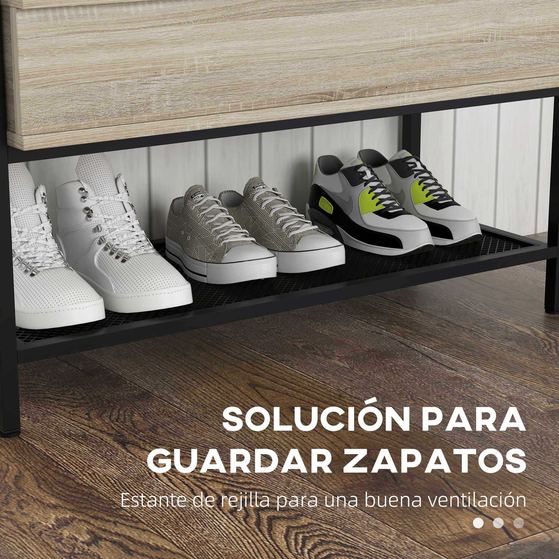 Shoe Bench with Flip Top Shoe Cabinet Bench with Hidden Compartment and Lower Grid Shelf for 4 Pairs of Shoes for Hallway Living Room 84x39.5x61 cm Oak