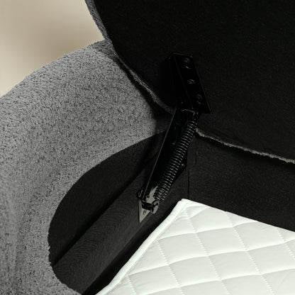 Bench, Bed Bench with Storage, Padded Bench with Lid, Teddy Velvet Look, Storage Chest, Chest Bench for Living Room, Bedroom, Gray, 105 x 44 x 45.5 cm