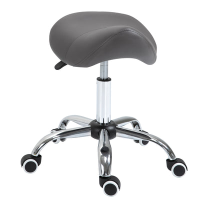 Saddle Stool Office Stool Swivel Stool Rolling Stool Cosmetology Stool Padded Height Adjustable (Gray)