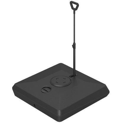 Umbrella Stand for up to 160 kg Fillable Cantilever Umbrella Stand, Umbrella Stand with Wheels, Handle Square Umbrella Holder Umbrella Weight Stand for Umbrella 135/140/160mm, for Balcony Black