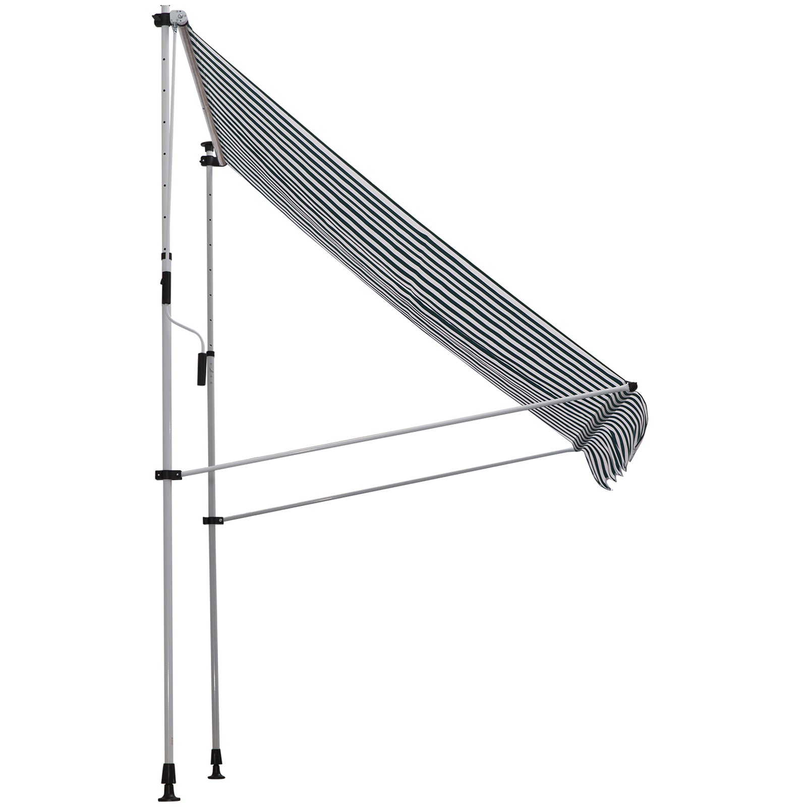Clamp Awning with Hand Crank Height Adjustable Pivot Arm Awning Dirt-Repellent, Weather-Resistant Balcony Awning 150cm Wide Patio Awning for Terrace Balcony Porch Green