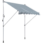 Clamp Awning with Hand Crank Height Adjustable Pivot Arm Awning Dirt-Repellent, Weather-Resistant Balcony Awning 150cm Wide Patio Awning for Terrace Balcony Porch Green