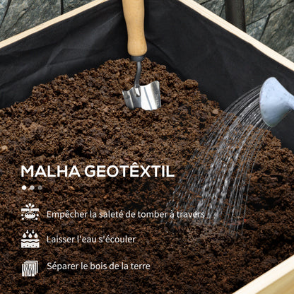 Raised Planter on Legs with 4 Wheels, Irrigation Inserts + Drainage Fleece included Spruce Wood and Metal