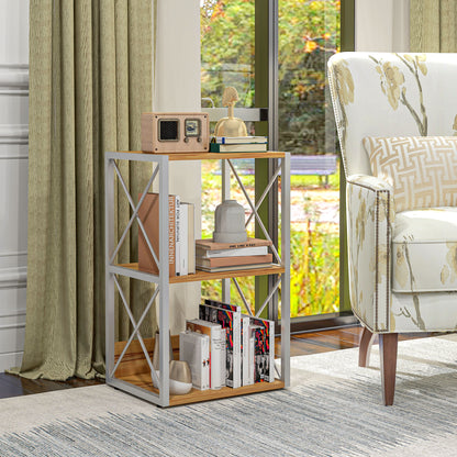 Shelf Unit for Living Room Kitchen, Bathroom 3-Tier Space Saver Wood 40x35x72.5cm